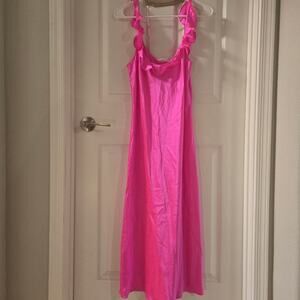 Pretty Pink Silky Satin Nightgown